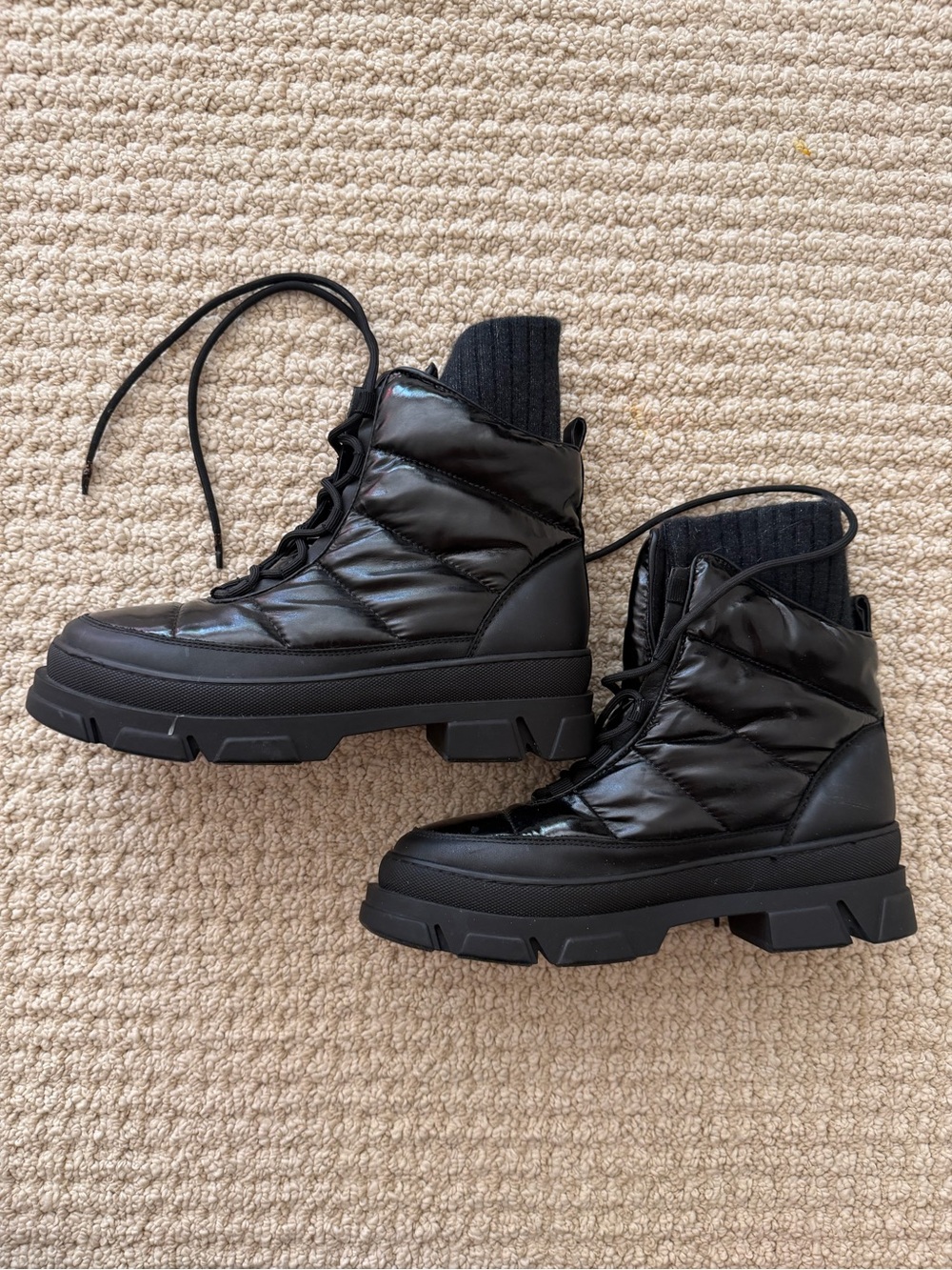 Sam Edelman Tabitha Quilted Lace-Up Boots